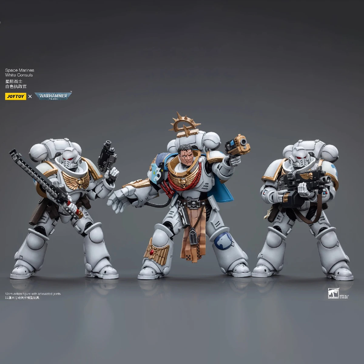 InStock JOYTOY Warhammer 40K Space Marines White Consuls Captain Messinius 1:18 Figures Game Model Mecha Toy Collection Ornament