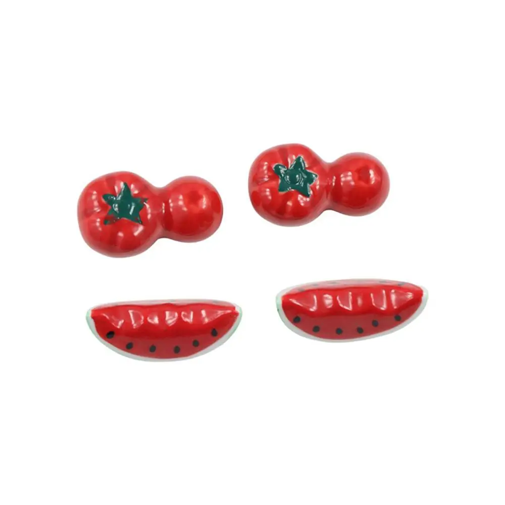 Cute Red Watermelon/Tomato Ceramic Decorative Chopsticks Holder Rack Spoon Fork Rest Kitchen Tableware