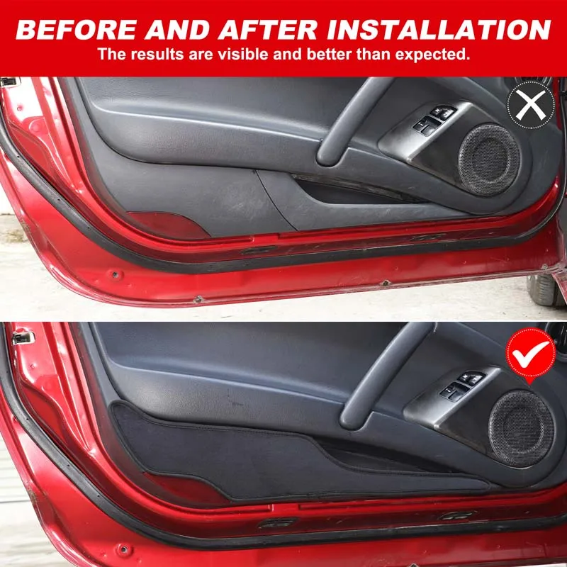 

For Mitsubishi Ecolis 2006-2011 Velvet Black car door anti-dirty mat decorative sticker car interior protection accessories