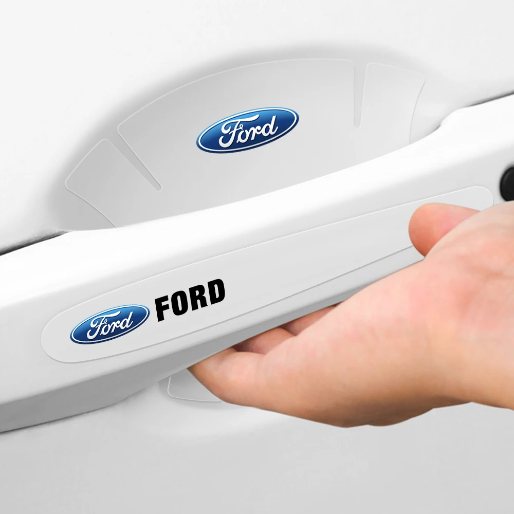4/8pcs Car Door Handle Protector Stickers Protector Accessories Film For Ford Fiesta Focus Kuga Mustang Transit Mondeo Fusion ST view 4