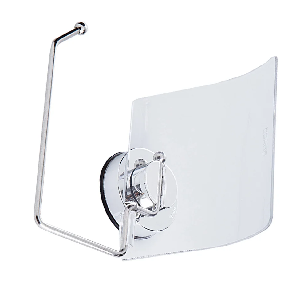 

1pc Suction Cup Tissue Box Holder Stainless Steel Rack Waterproof Bathroom Kitchen Paper Towel Roll Shelf Napkin Storage