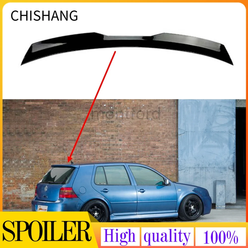 Car Styling For 99-06 VW Golf 4 MK4 R32 Hatchback MAX Spoiler ABS Plastic Gloosy Black Rear Roof Lip Trunk Spoiler