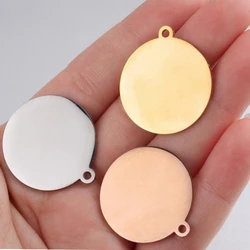 5 piece/lot 20/25mm 1.5mm Thickness Stainless Steel Round Blank Stamping Plate Discs Mirror Polished DIY Charm Disk