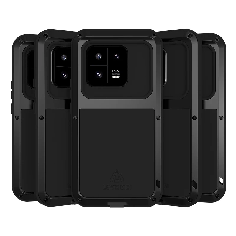 2024 Love Mei Phone Case Silicone Military Grade Metal Protective Cover Shockproof and Dustproof for Xiaomi 13 13Pro 11 10 Pro