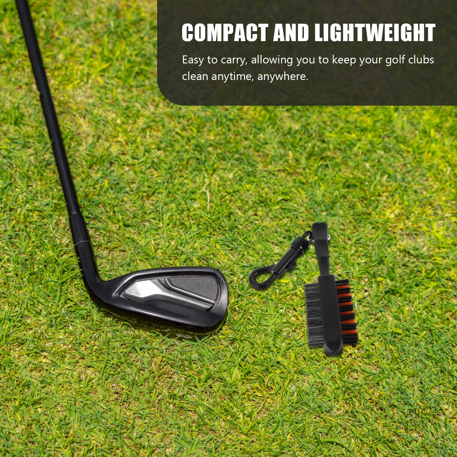 Dual-Sided Golf Club Cleaner Brush Stainless Steel Plastic Bristles Lightweight Compact Design for Practice Course Maintenance