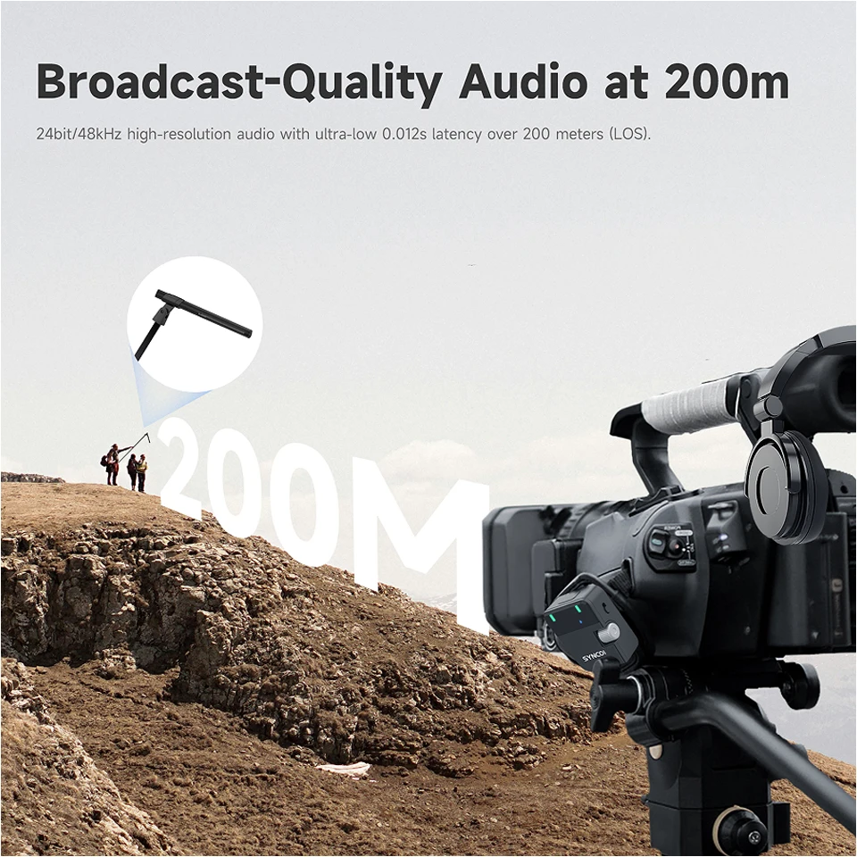 Synco D2 Wrieless Shotgun ميكروفون مستوى البث ميكروفون لاسلكي 24 بت 48 كيلو هرتز صوت عالي الدقة مع منخفض للغاية 0.012S #5