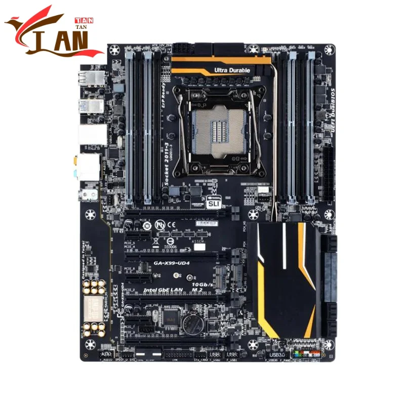 

For GA-X99-UD4 Motherboard 128GB M.2 LGA 2011-3 DDR4 X99 Mainboard 100% Tested Fully Work Tan