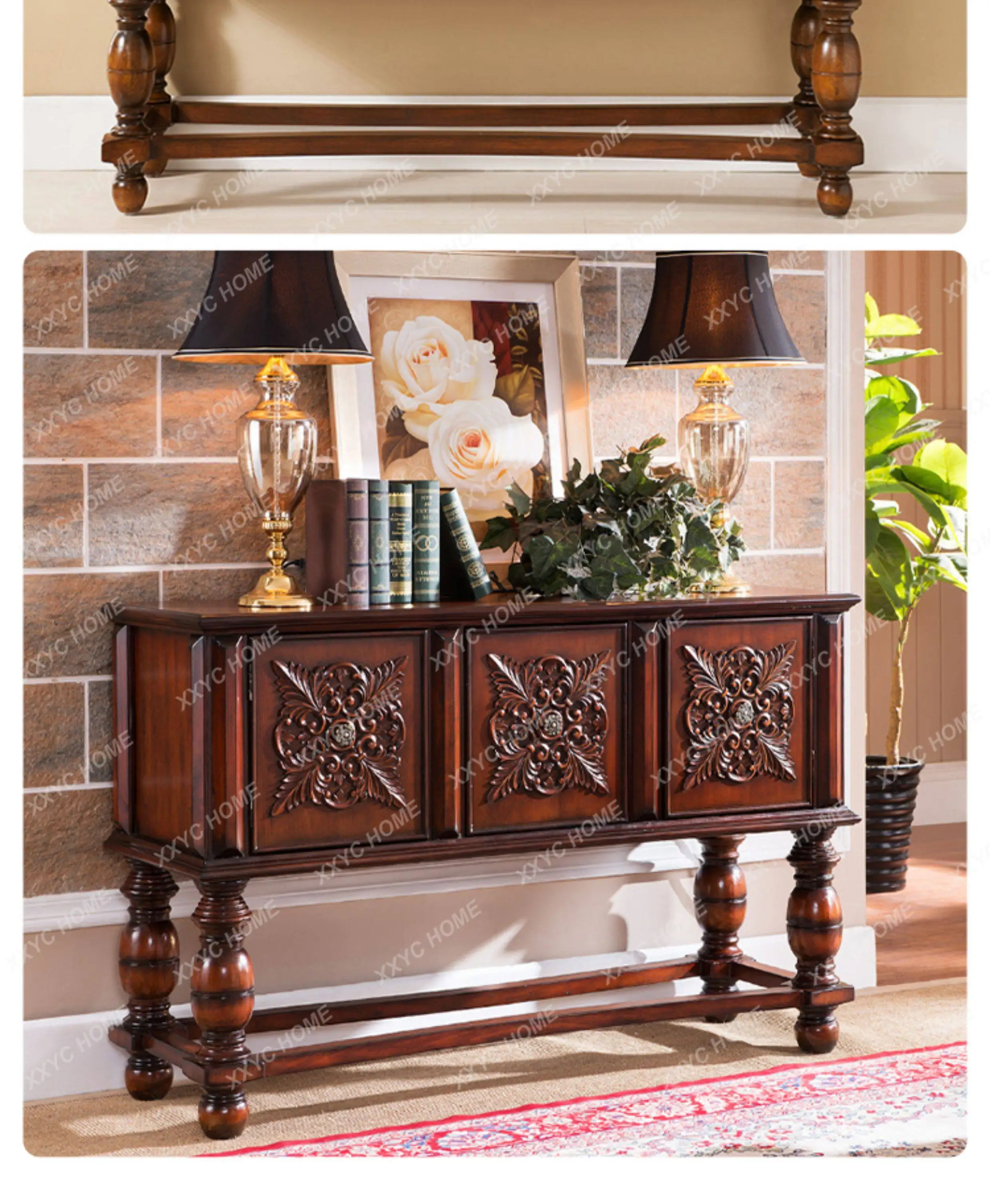 

Retro Chinese Style Solid Wood Medieval Style Strip Several Living Room Household Entrance Table Against The Wall Locker Desk X