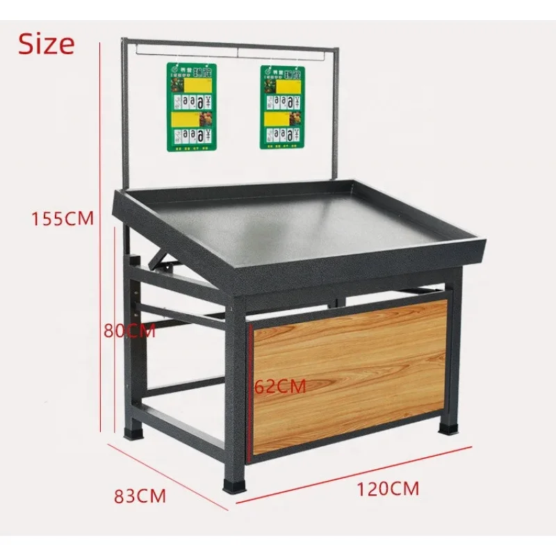 custom.Custom Supermarket Vegetable Fruit Product Sturdy Metal Shelf Unit Combination Large Capacity Display Rack Sta