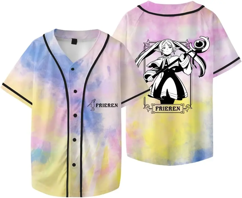 

Anime Frieren Logo Merch Baseball Jacket Tee Summer Unisex Fashion V-Neck Short Sleeve T-Shirts