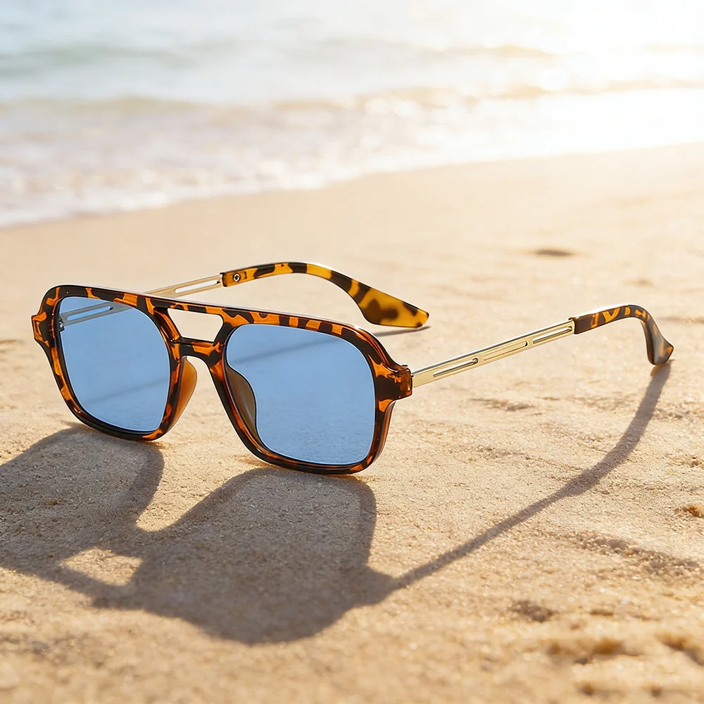 Vintage quadratische Sonnenbrille für Damen und Herren, rechteckige Sonnenbrille, ovale Brillen, Sonnenbrille für Männer und Frauen