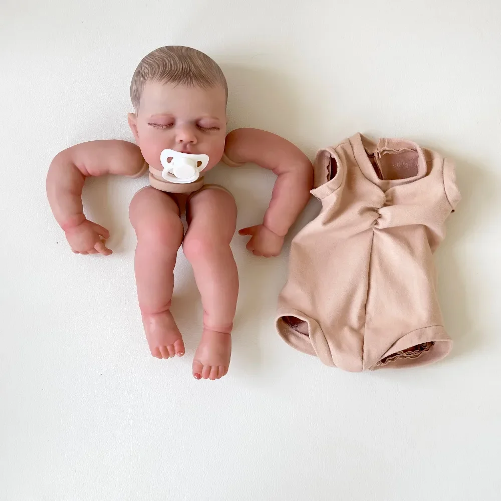 19-calowe już pomalowane zestawy Loulou Reborn Doll Parts z tkaninowym korpusem taka sama jak obraz 3D Skin Muñeca Kit Bebe Reborn