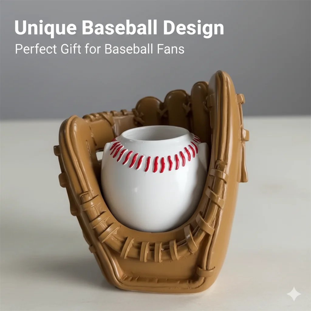 

Baseball Glove Flower Pot Resin Creative Sports Style Desktop Planter Pen Holder For Home Office Decor Succulent Plant Pot Gift