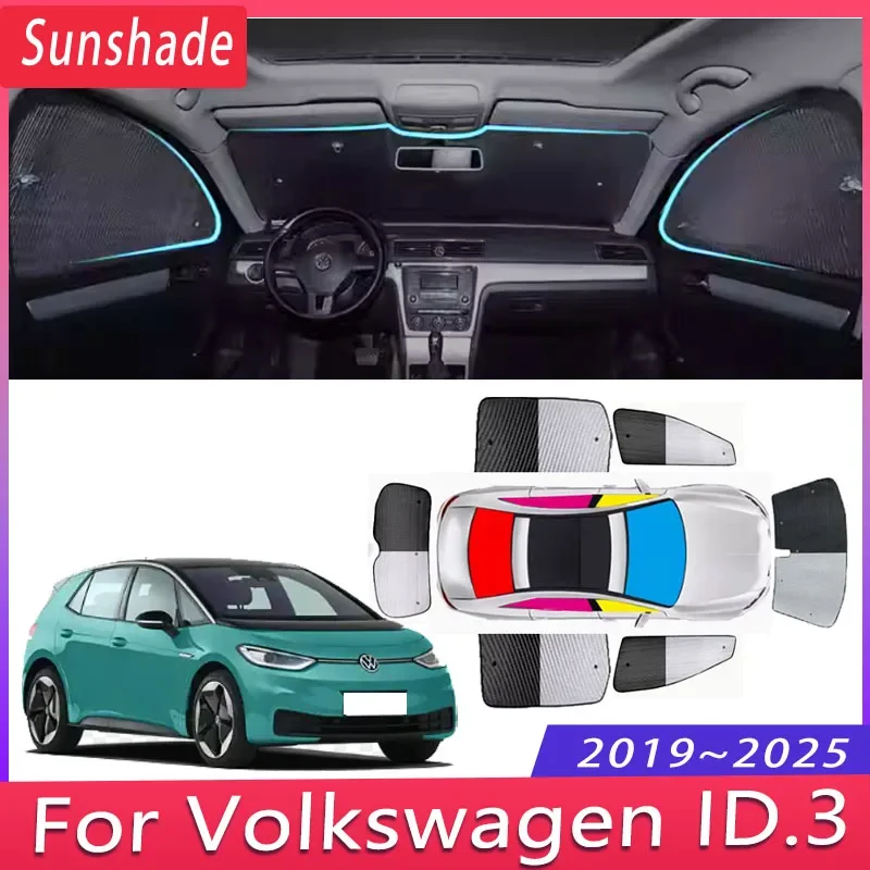 

Автомобильный солнцезащитный козырек для VW Volkswagen ID.3 E11 E12 2019 ~ 2025, теплоизоляционный солнцезащитный козырек, козырек на лобовое стекло, автомобильные аксессуары