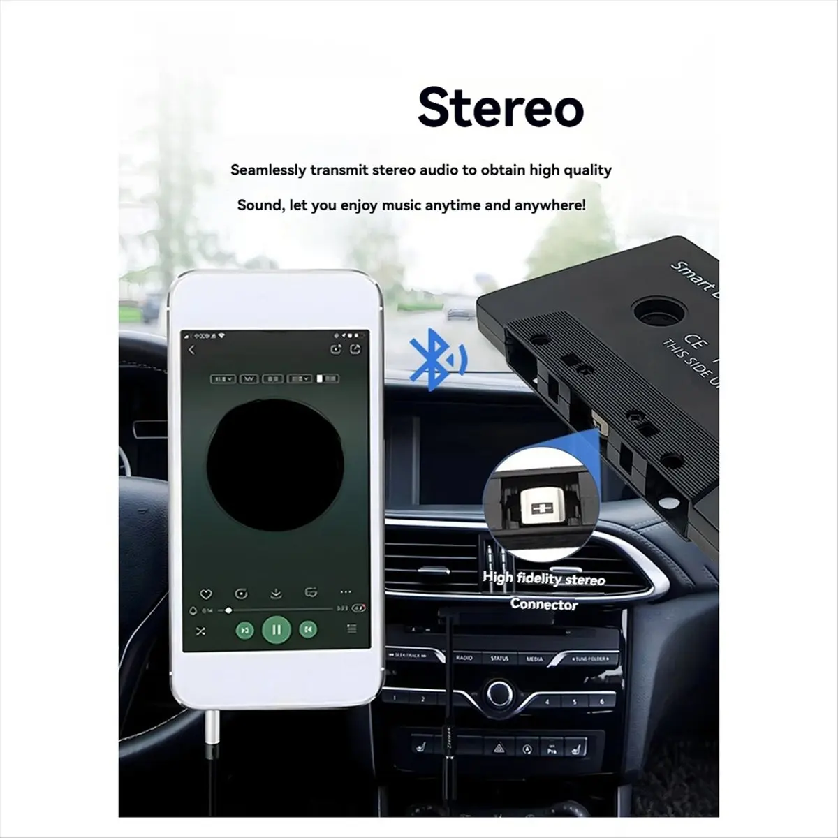 2026 New + Cassette Adapter Bluetooth 5.1 Universal Wireless Cassette Adapter for Cars Trucks with Cassette APP Player
