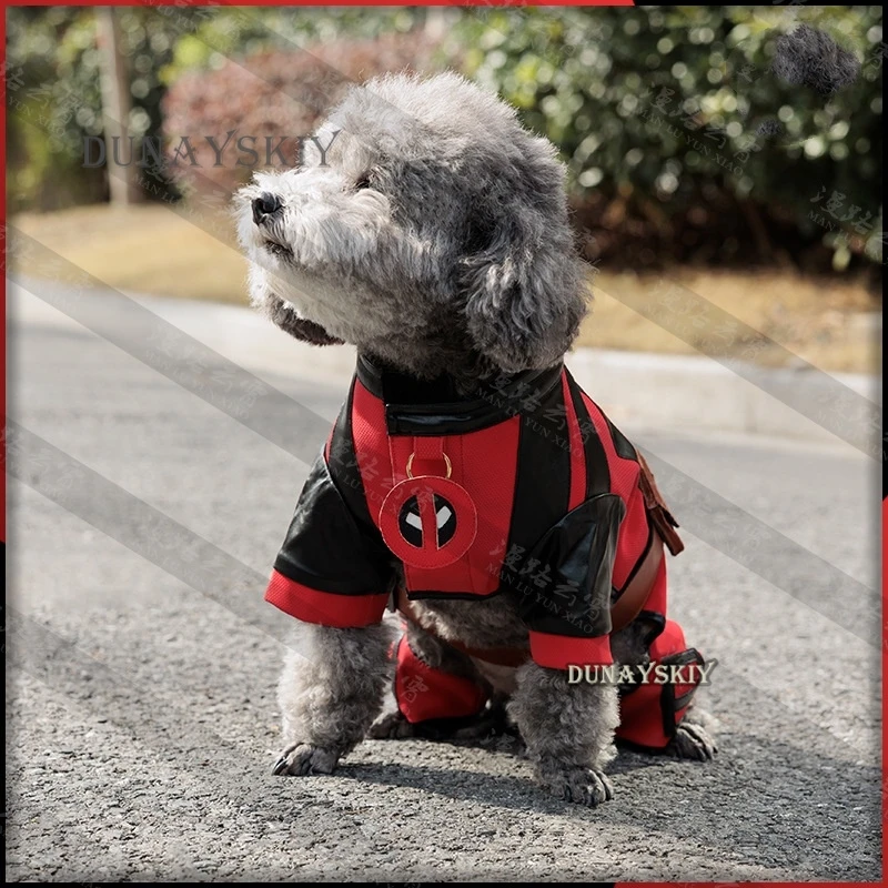 Dog Clothes Pet Dog Role Playing Red Clothes Halloween Carnival Suit Dead Cosplay Pool Puppy Disguise Halloween Carnival Suit