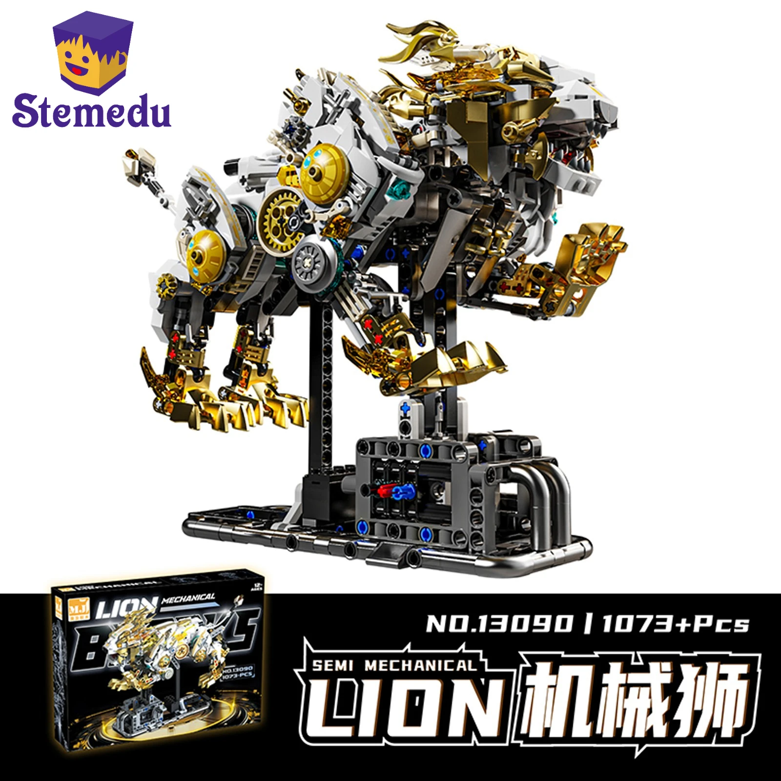 MOC Mechanical Lion Building Blocks Set Creative Technical Bricks With Movable Parts DIY Assembly Kit For Adults Children Gift