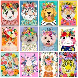 5D DIY Diamond Painting Kit Paint Animal Dog Cat Tiger Rabbit Pig Ostrich Full Square&Round Embroidery Mosaic Cross Stitch Decor