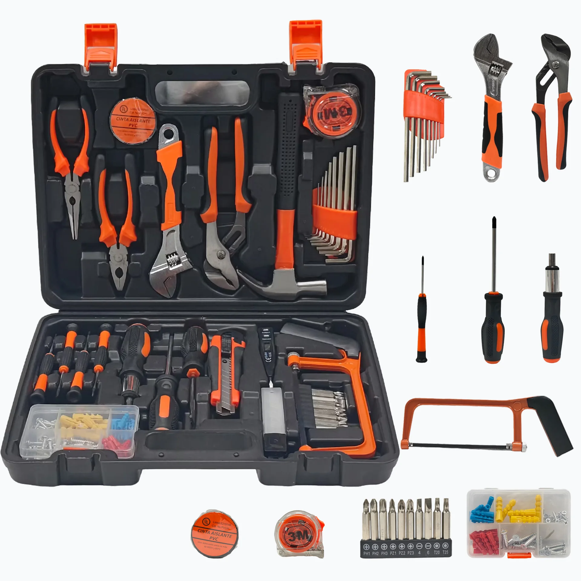 

Промышленный набор инструментов DIY из 100 предметов, смешанные наборы для ремонта шин для домашних работников и профессионалов, поддерживаемые OEM и ODM
