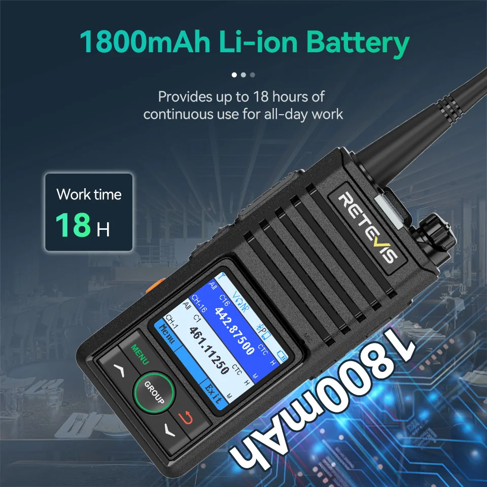 Retevis RB658 RB58 UHF Walkie-Talkies Bluetooth APP Programmierung KI-Rauschunterdrückung Walkie-Talkie Unterstützt iOS/Android für Hotels – Detail 7