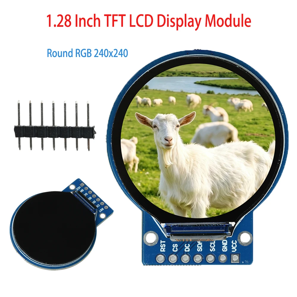  1.28-Inch TFT LCD Display Module GC9A01 Driver 240×240 Display LCD Color Screen 4-Wire SPI Interface PCB For Arduino