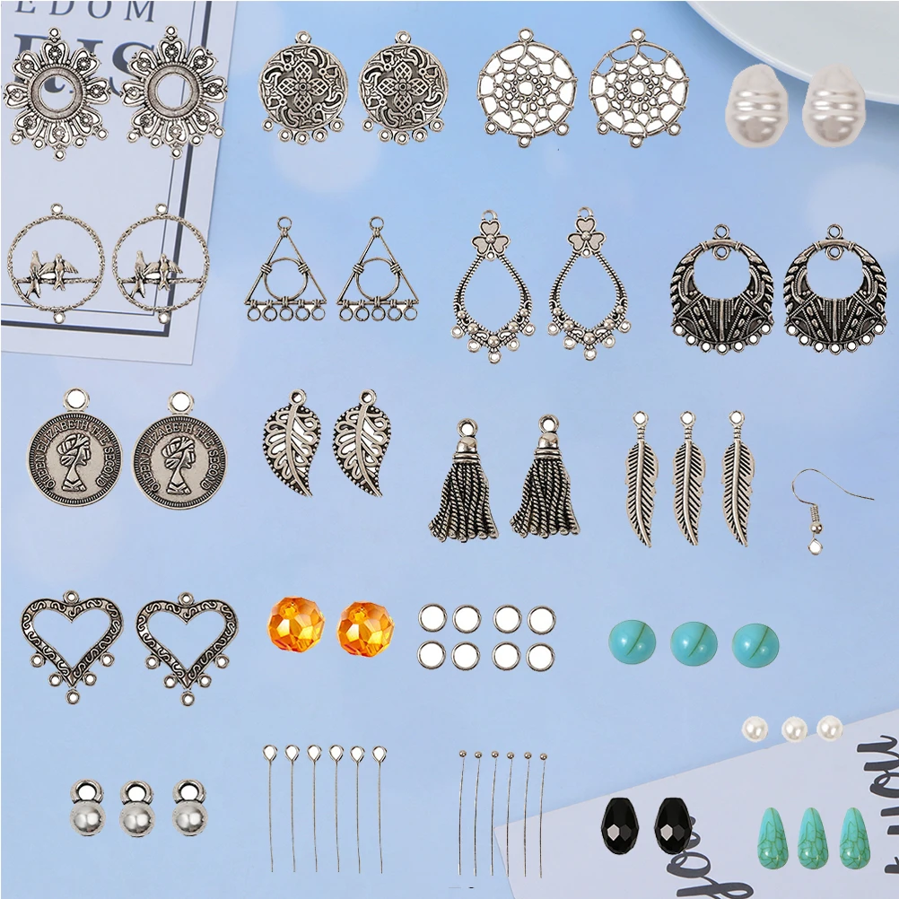 309pcs Retro Diy Earrings Material Set Premium Alloy Handmade Jewelry Kit Stylish Accessories Tools For Teens Women