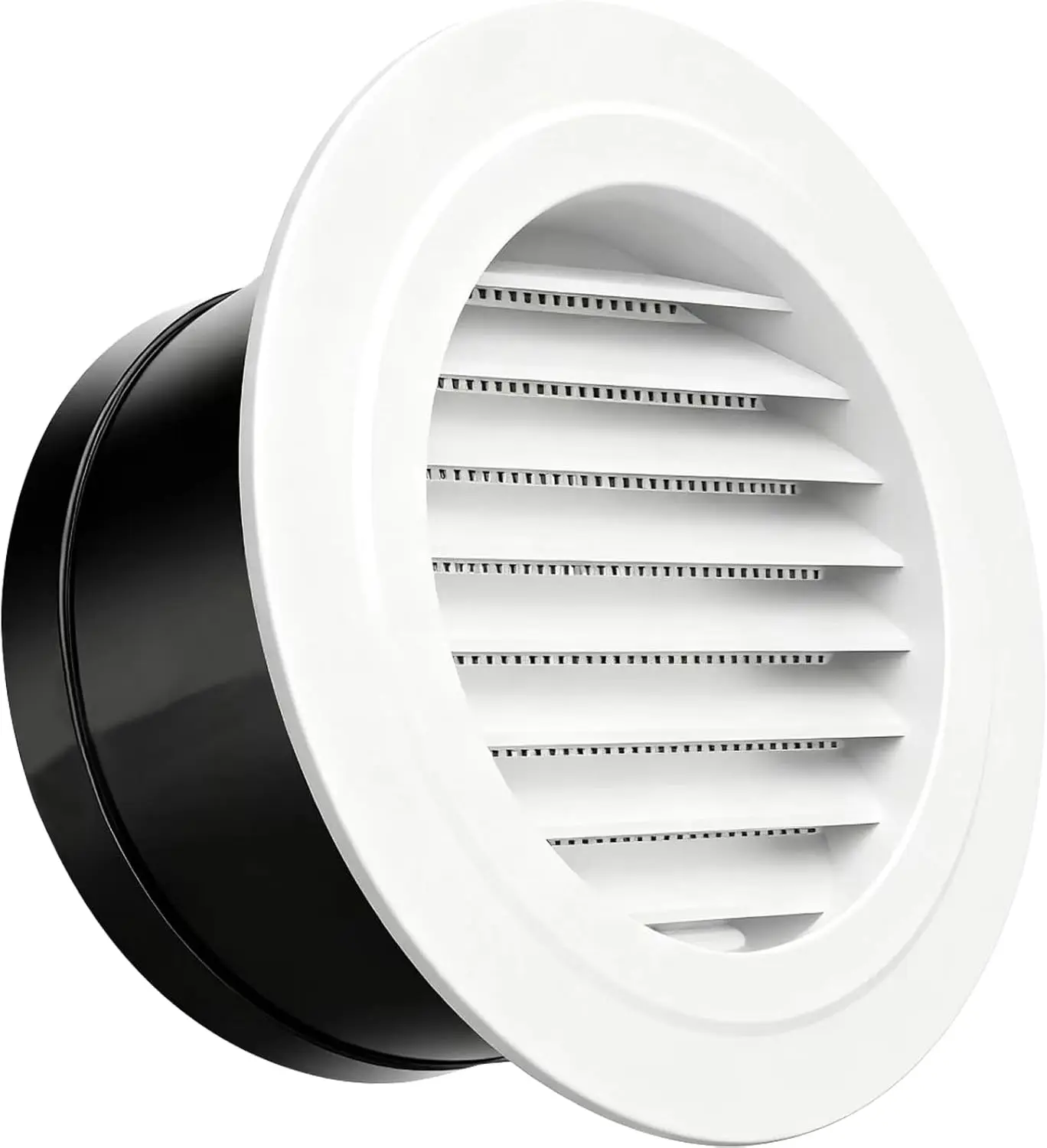 

6 Inch Round Air Vent with Screen Mesh, White Louver Grille Cover for Home Bathroom Kitchen Ventilation, Opening Size 5.66 Inch