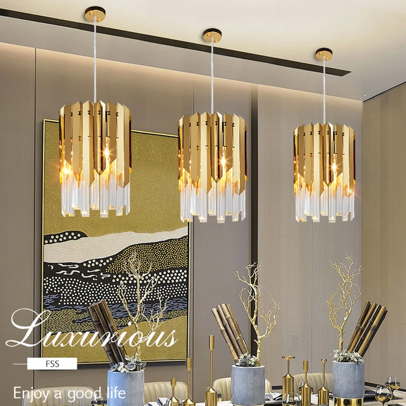 Imagem -06 - Nordic Luxury Crystal Chandelier Round Gold Chrome Led Pendant Light para Jantar Cozinha Living Decoração Lâmpada de Suspensão