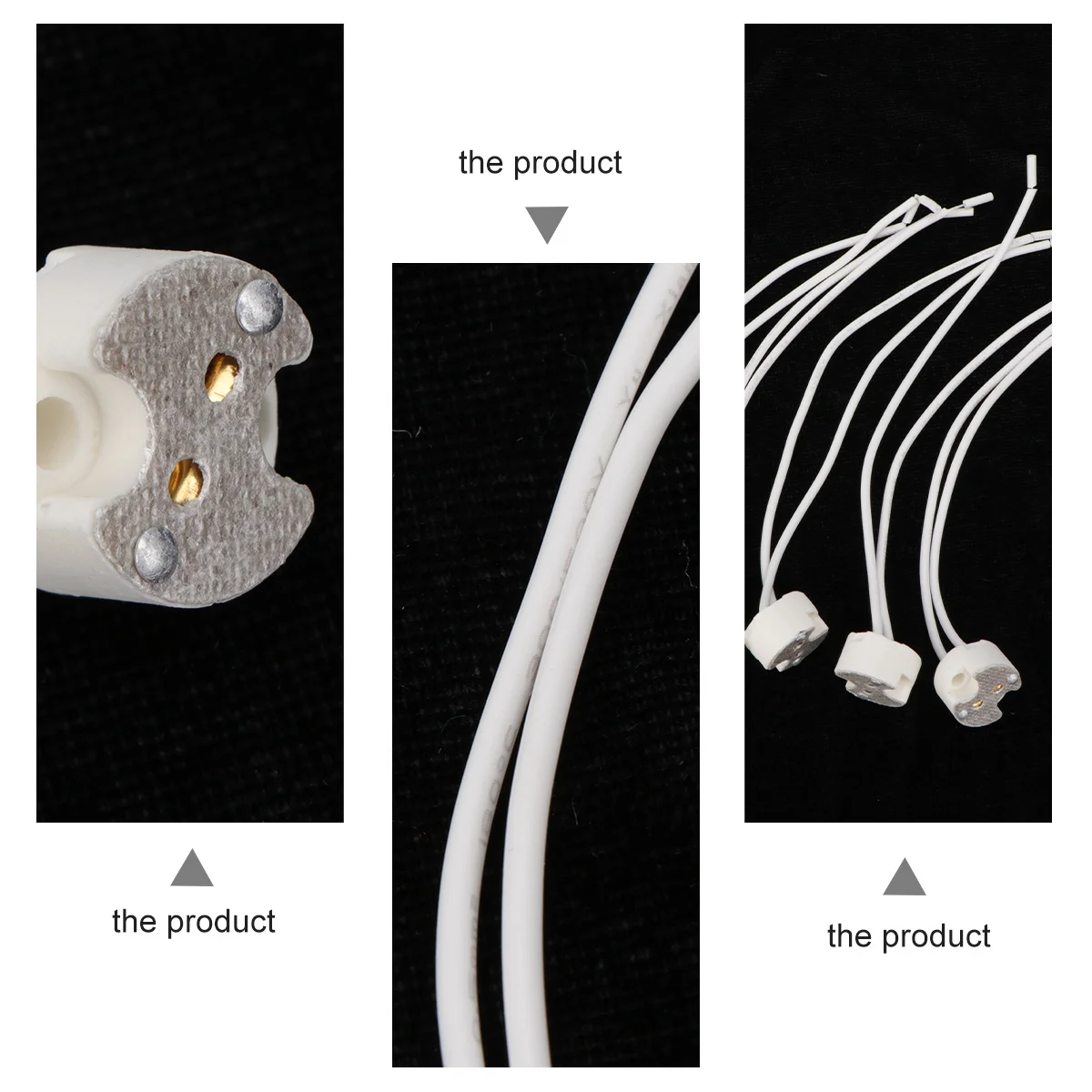 

10Pcs Power Cable Gu10 Lamp Socket Ceramic Base Heat Resistant 15cm Wire Adaptor Holder for Bulb 12-265V Fixture
