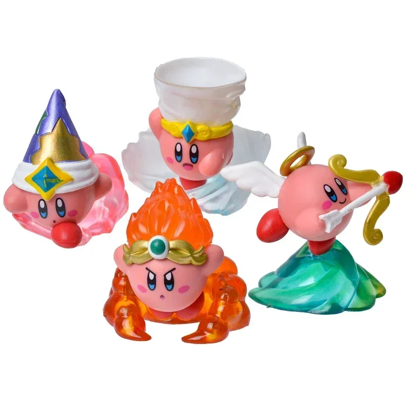 4Pcs/Set Anime Games Kirby Mini Figures Kawaii Cartoon Pink Kirby Action Figure Dolls Toys For Kids Birthday Gift