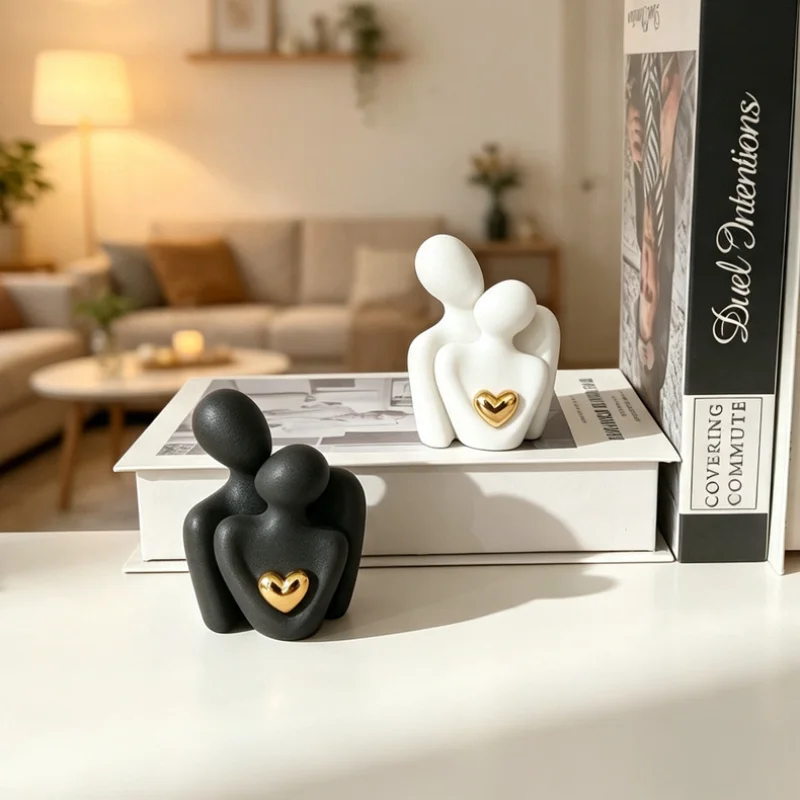 1Pc Romantic Love Embrace Statue Ornament Couple Set Bedroom Interior Decoration Valentine's Day Gift