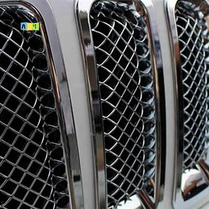 

A04E-9Pcs Front Grille Mesh Trim+Head Light Cover Trim Bezels For Jeep Patriot 2011-2017