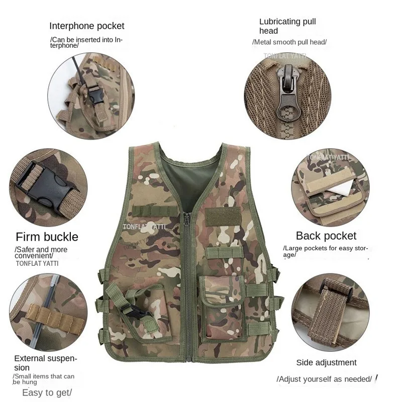 Kids Camouflage uniforme militare per ragazzo forze speciali Combat Tactical Vest Girls Militar Cosplay Training Soldier Clothes