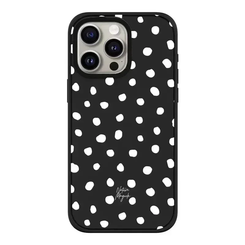 Dots Fashion Black Border iPhone 12 13 14 15 Pro Max Protective Case