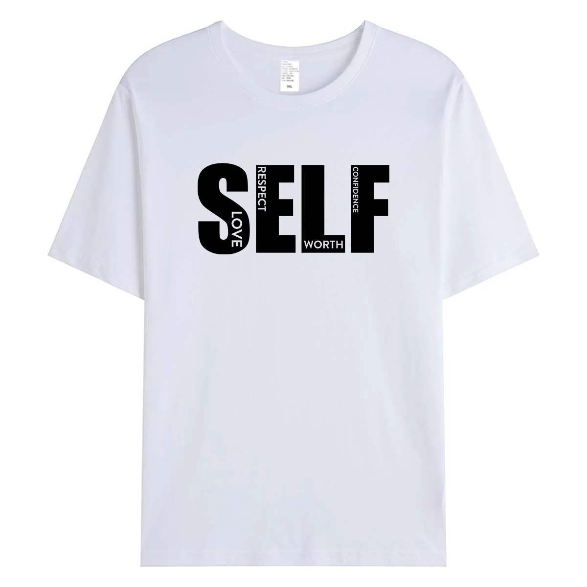 Self Love Letter Print Women T Shirt Cotton Casual O-Neck Short Sleeve Summer Female Tshirt Loose Aesthetic Confidence Tops Tee