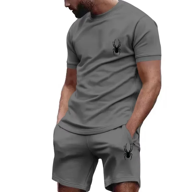 

2026 Summer New Men's Sports Set Fashion and Leisure Summer Outdoor Set Men's Lightweight Breathable T-shirt Shorts Set