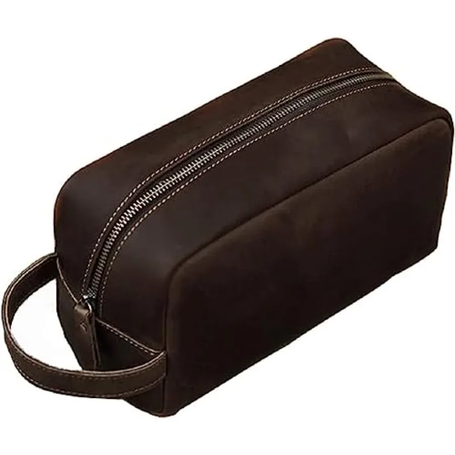 

nuine Leater Toiletry ag for Men Travel ng Dopp Kit-Lar Cosmetic ags Toiletries atroom Orgazer