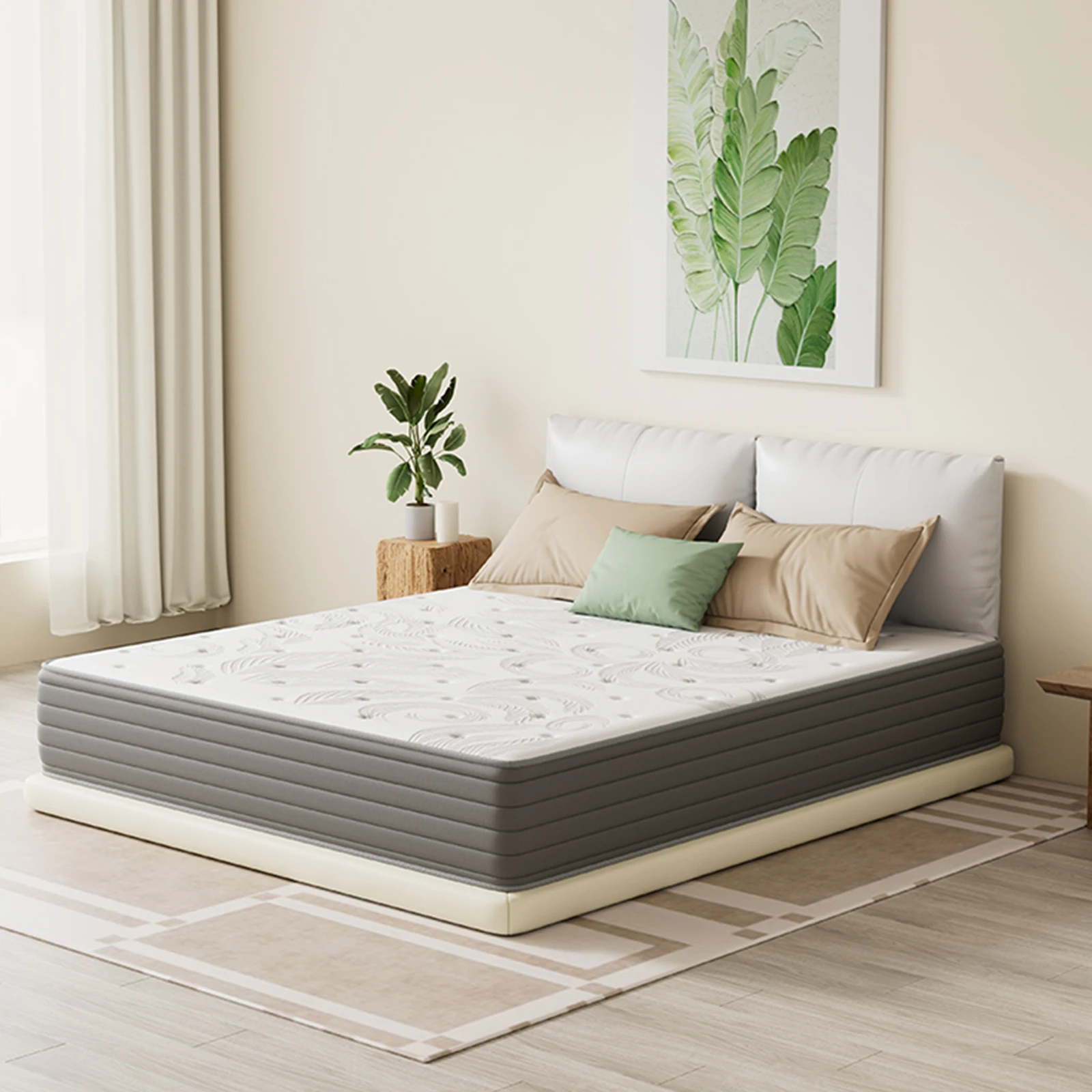 Topper per Materasso con Molle Insacchettate, 7 Zone, Strato di Schiuma Rinfrescante, Materasso di Alta Qualità, Confortevole, Traspirante e Antiallergico