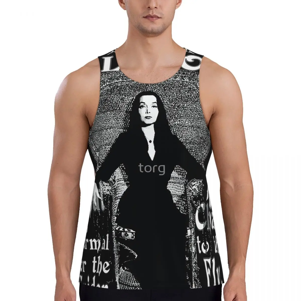 Quick Dry Morticia Addams Gym Tank Muscle Sleeveless Shirt Bodybuilding Breathable Vest