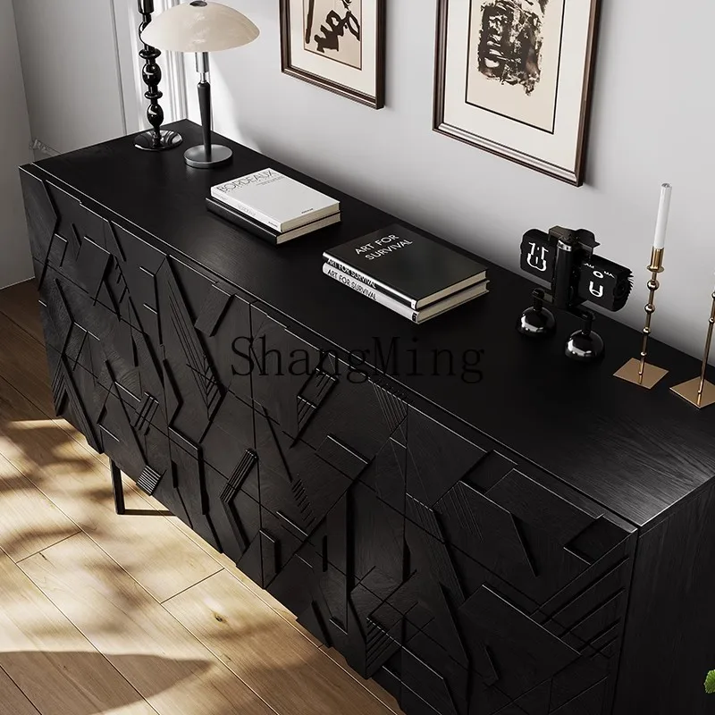 

FG light luxury chest simple foyer partition locker living room solid wood storage bedroom storage chest