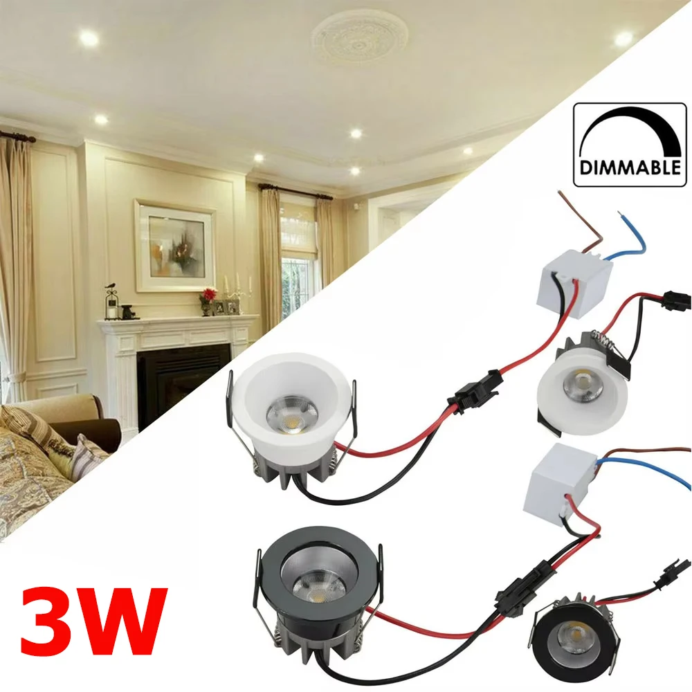 

3W LED COB Downlight With Driver Dimmable Ceiling Recessed Warm Cool Neutral White Spot Lighting Bulbs Light Decoration For Home