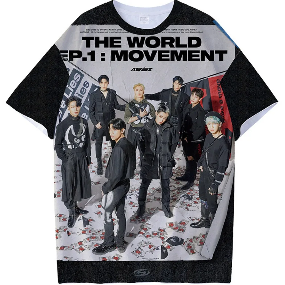 Kpop ATEEZ New Album 3D Printed T-shirt Hip Hop Shirt Top Hongjoong Seonghwa Yunho Yeosang San Men Women Causal T-shirt