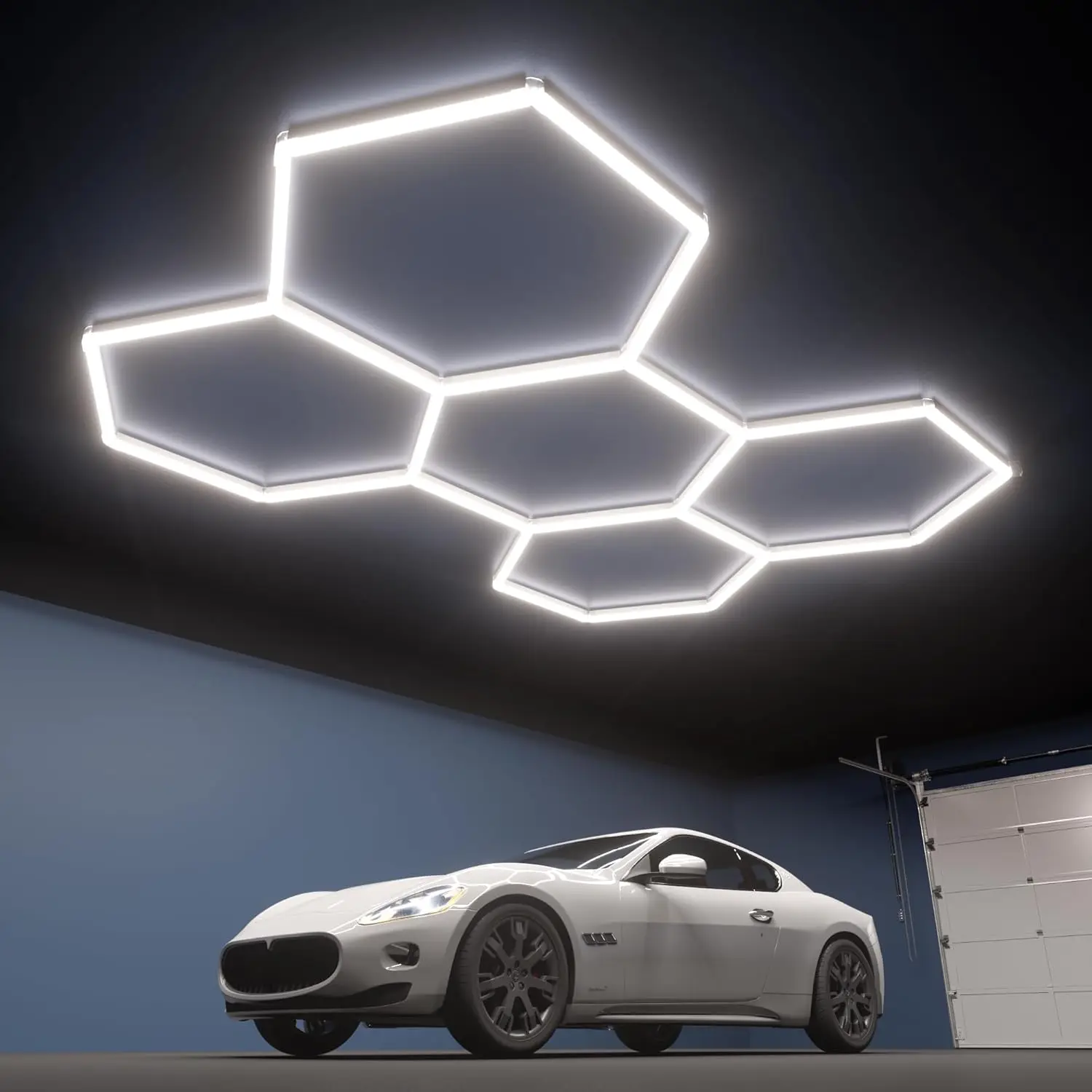 

Светодиодные светильники для гаража 5-HEX 240W 5000K Daylight, модульные светильники Honeycomb для автомастерских, мастерских, домашних тренажерных залов