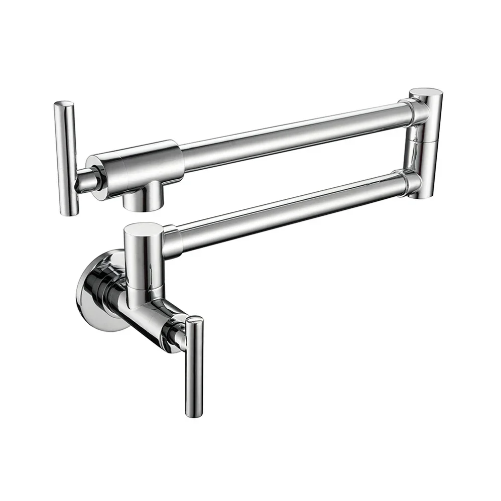 005 Kitchen Faucet Pot Filler Rose Gold Plating Wall Mounted Brass Luxury Single Handle Single Hole Graphic Design Modern Apartm