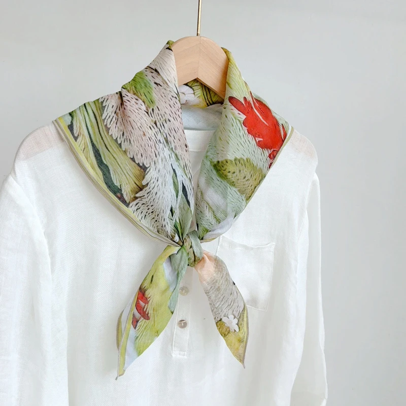 

Women Scarf Linen Neck Head Wrap Square Sun Protection Breathable Accessory for Summer Spring Autumn Holiday
