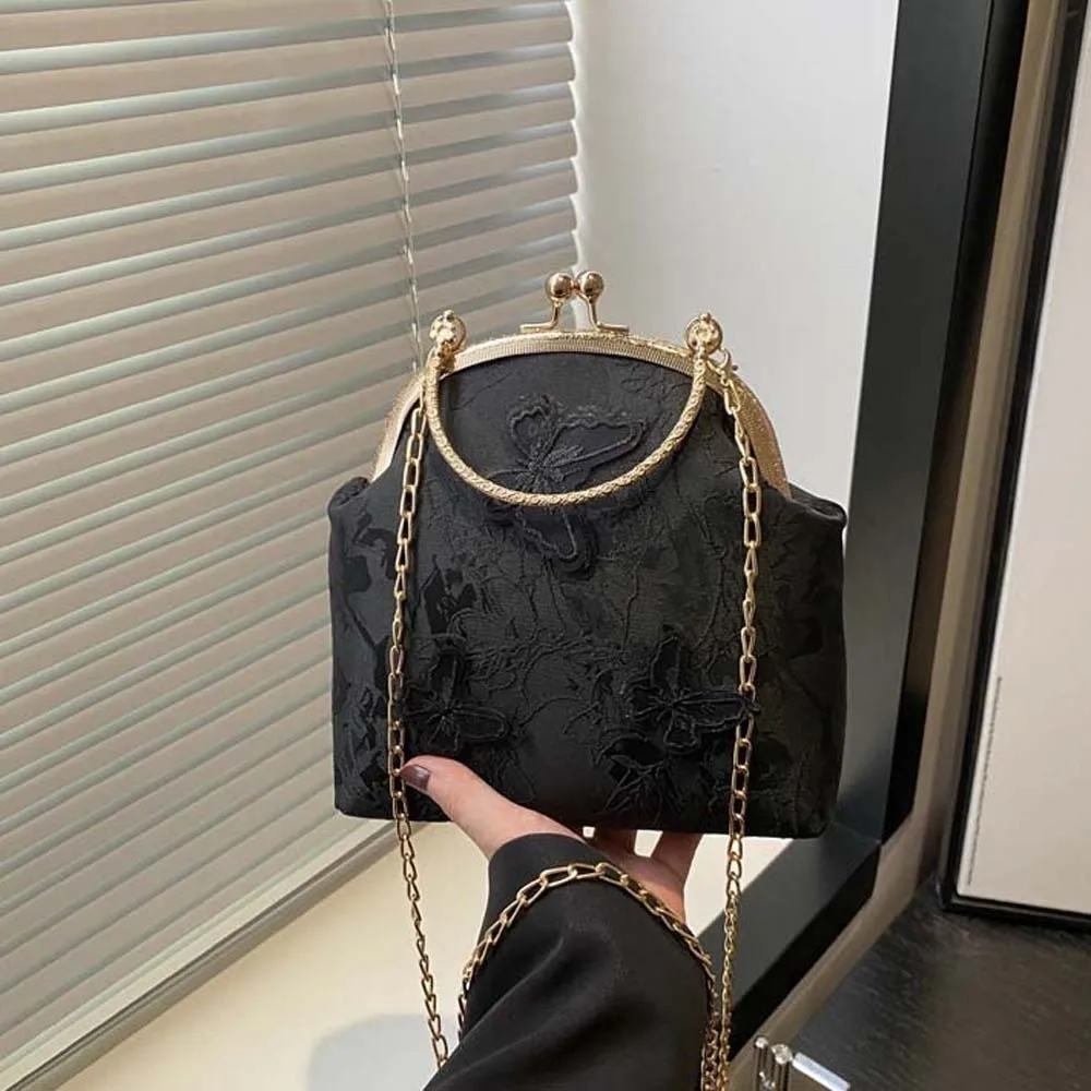 

Портативная универсальная сумка в китайском стиле, роскошная сетчатая сумочка с вышивкой бабочек, вечерняя сумка из полиэстера, сумка для чонсама, на каждый день