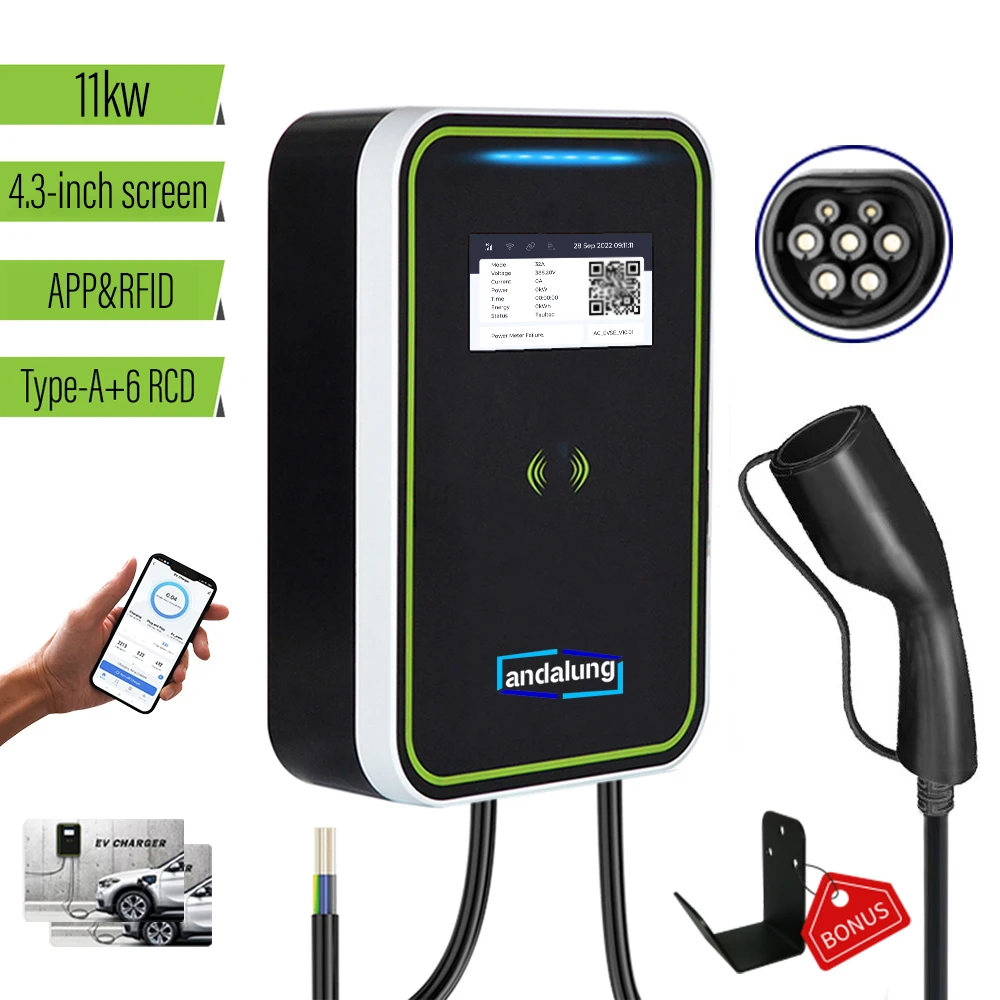 Andalung Type 2 Electric Car Charging Station EV Charger GBT 11kW 16A With APP Wifi Control   Electric Car Charger