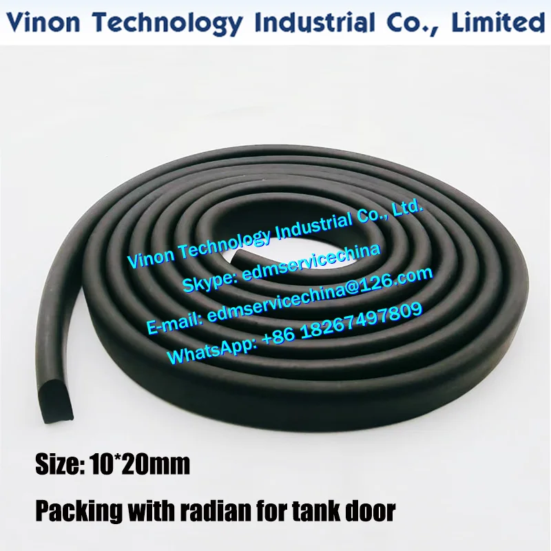 Size: 10x20mm Packing with radian for tank door, Price is for 1 meter, Mit subishi spark machine sealing strip semi-circular