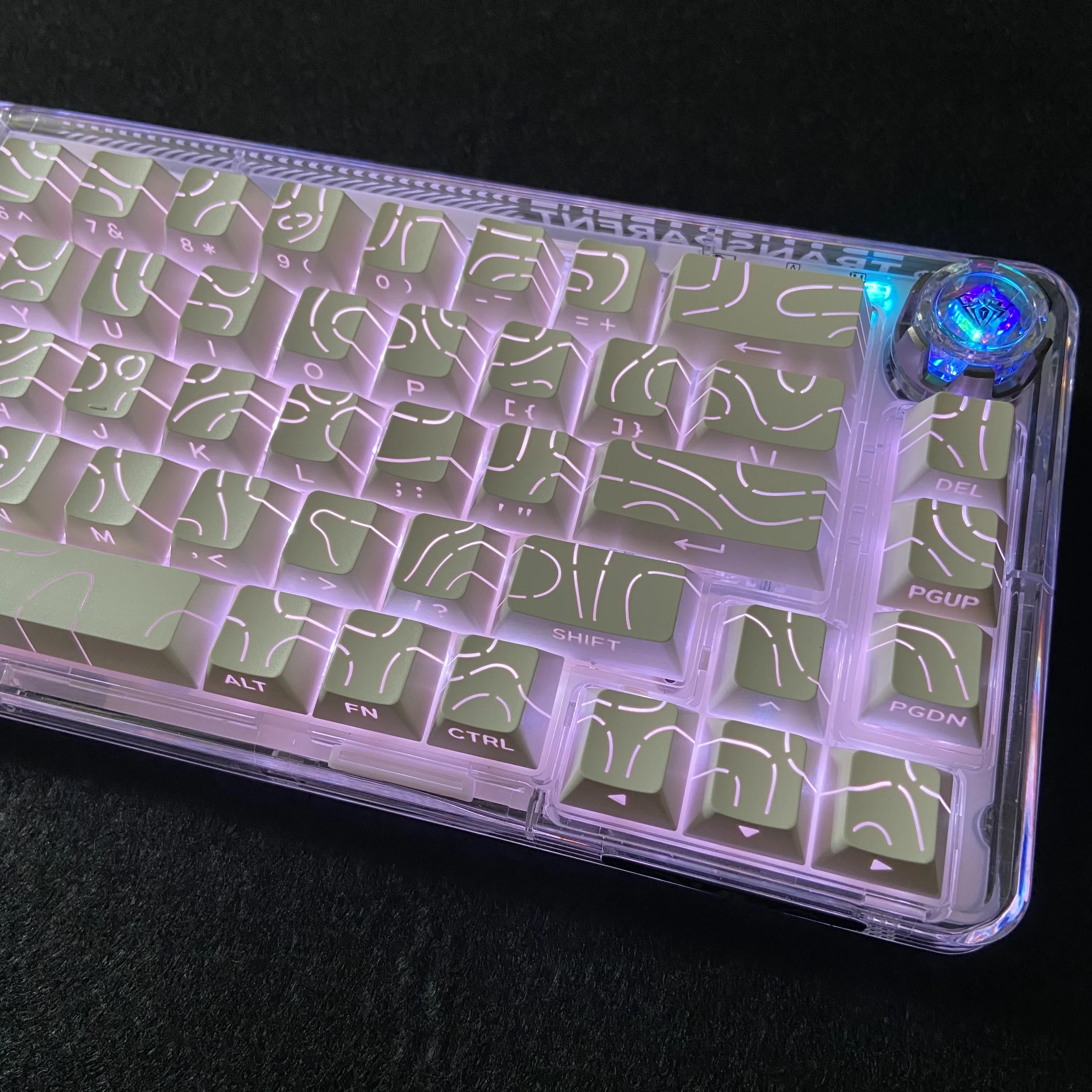 Contour Lines Translucent Keycaps Side Engraving Cherry Profile Black White Key Cap 60 70 80 90 100 Layout Mechanical Keyboard