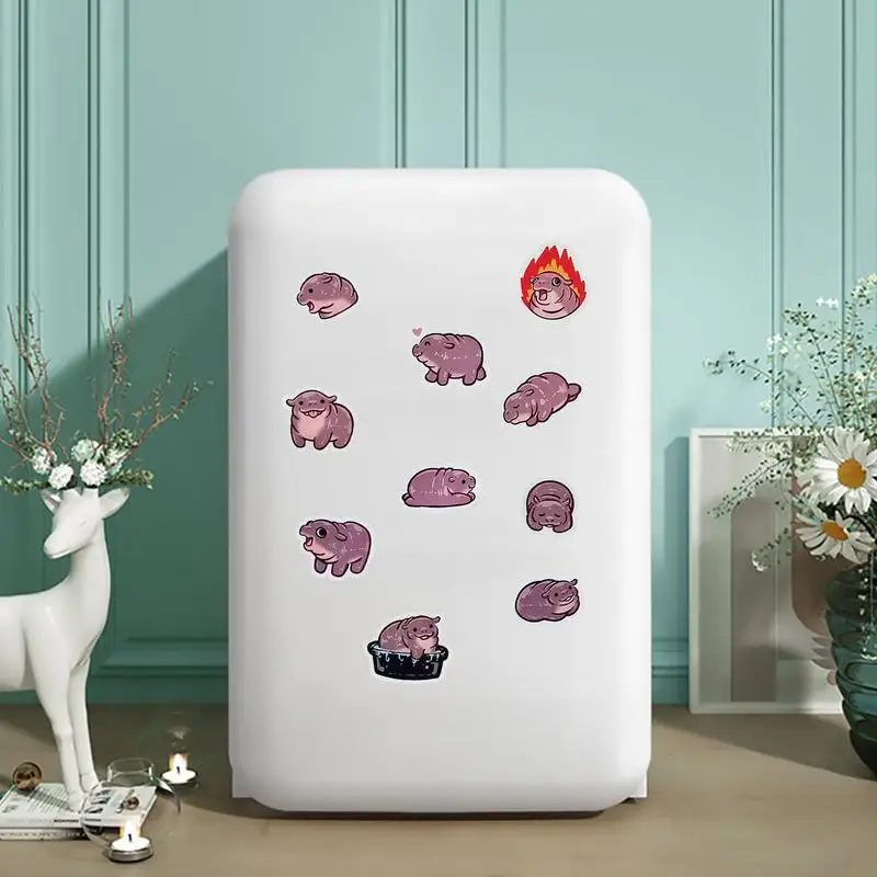 

Cartoon Hippo Stickers 2X Laptop Decal Cartoon Stickers For Laptop Guitar Motorcycle Skateboard Luggage Phone For Kids Teen